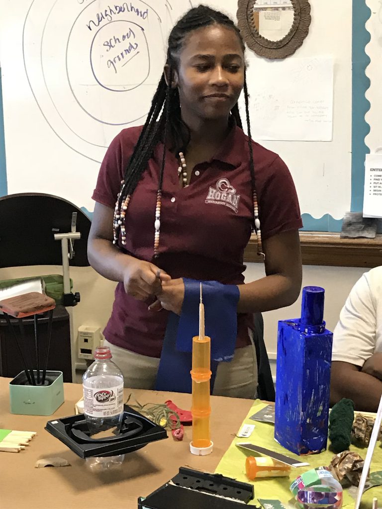 Young girl does environmental testing for Green Works