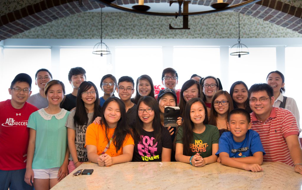 Smiling Asian students