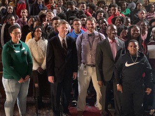In-school YouthServe Birmingham program with 8th graders in a Birmingham City School (was a town-hall forum with elected leaders to explore use of land adjacent to their school