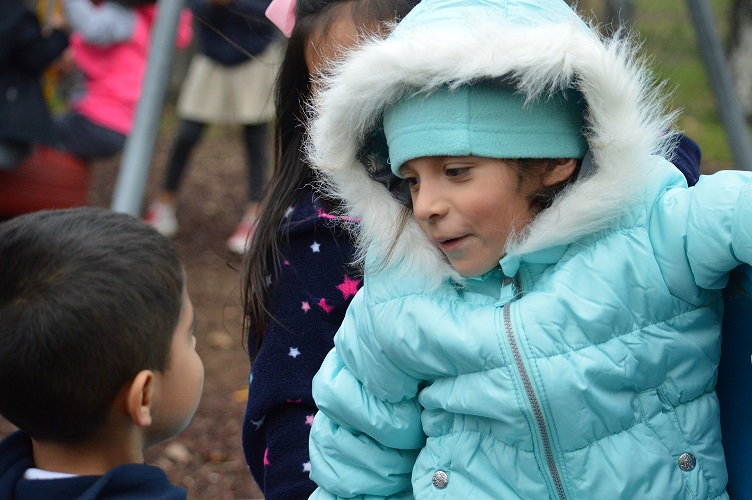 Girl gets new jacket. Wesley Rankin