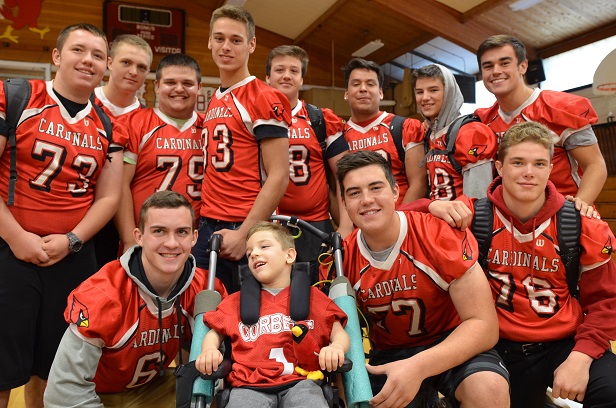 School sports team with their Sparrow