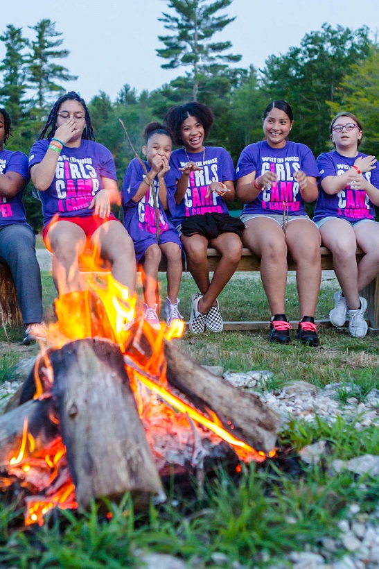 Campfire time at West End House Girls Camp