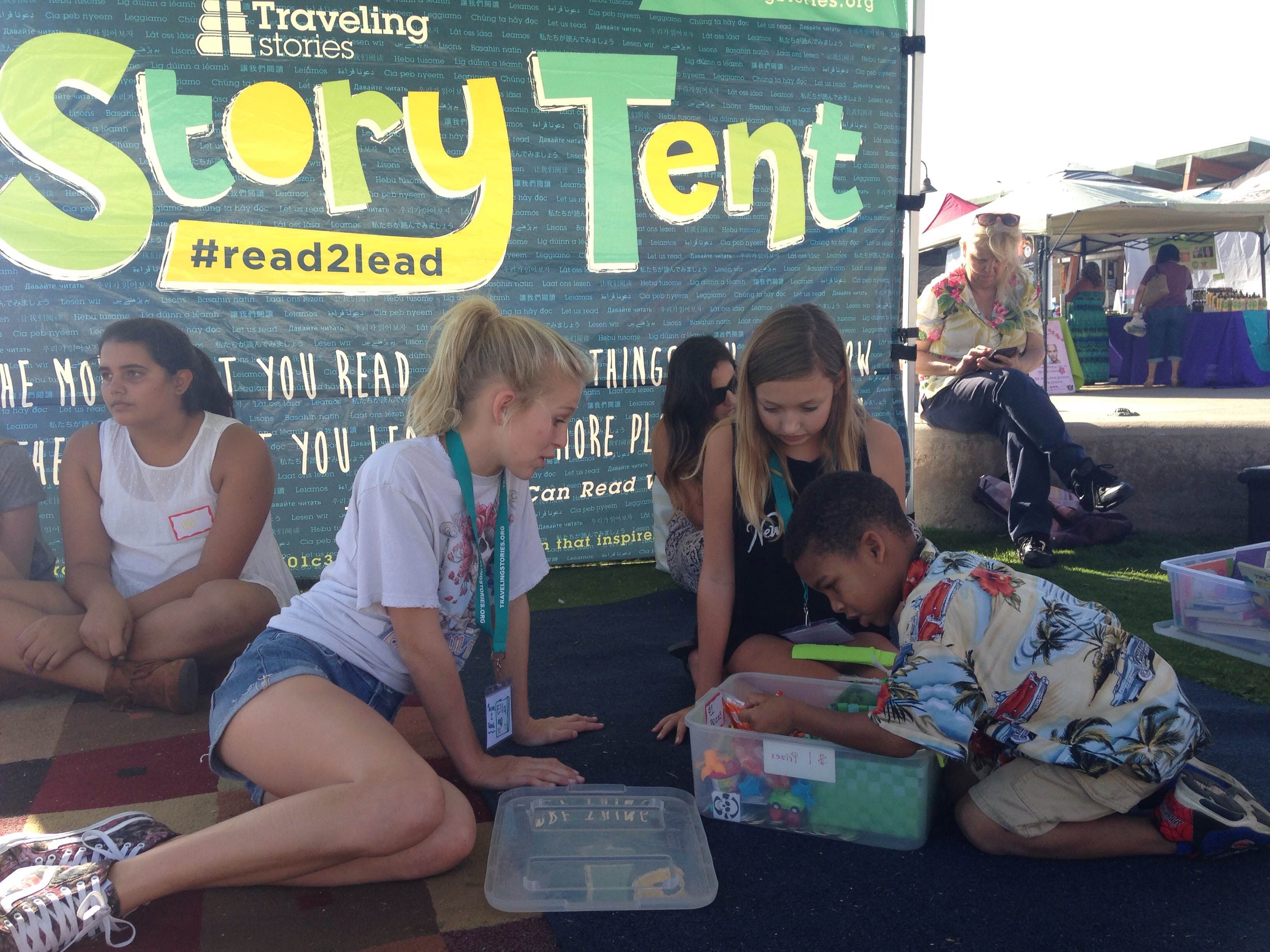 Kids at Traveling Stories StoryTent