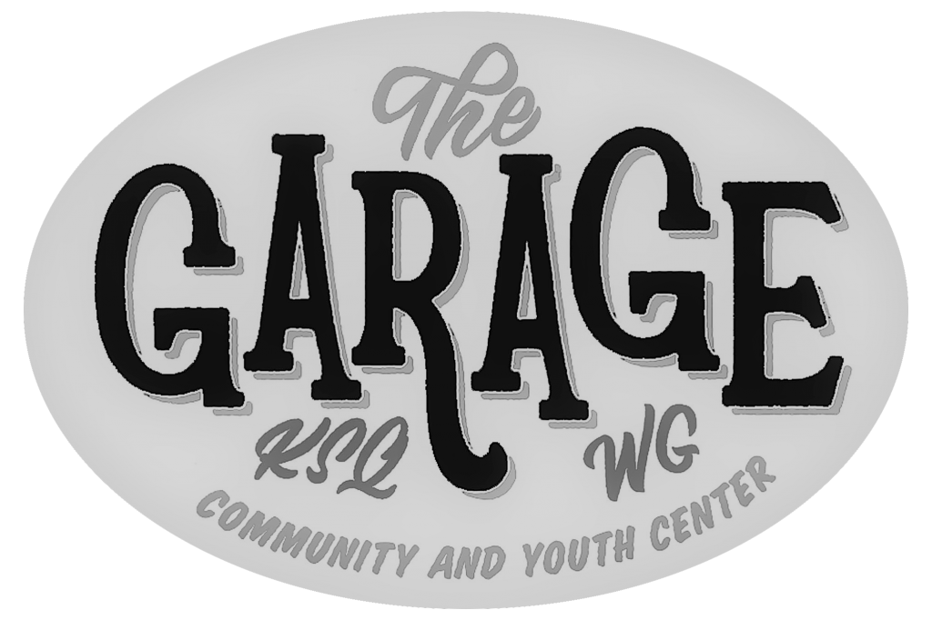 The Garage Community & Youth Center logo in grayscale