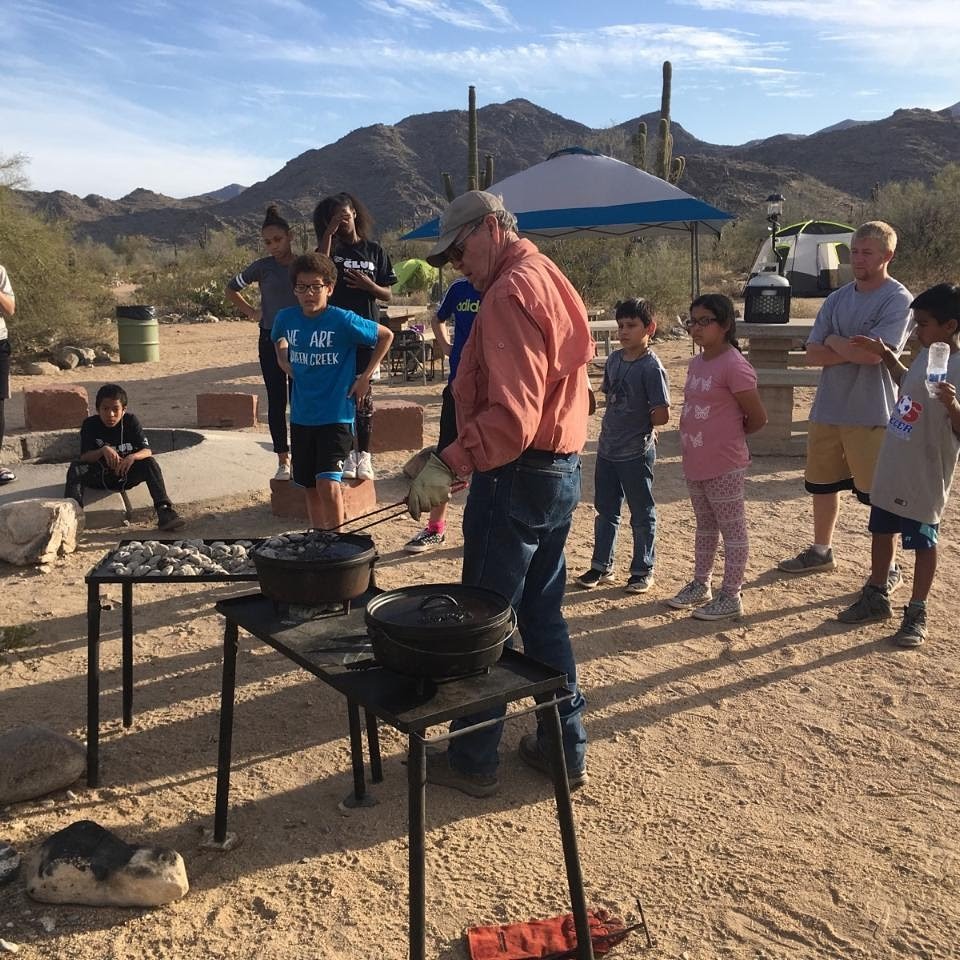 Dutch oven cooking lesson at Arizona Outdoor Adventures