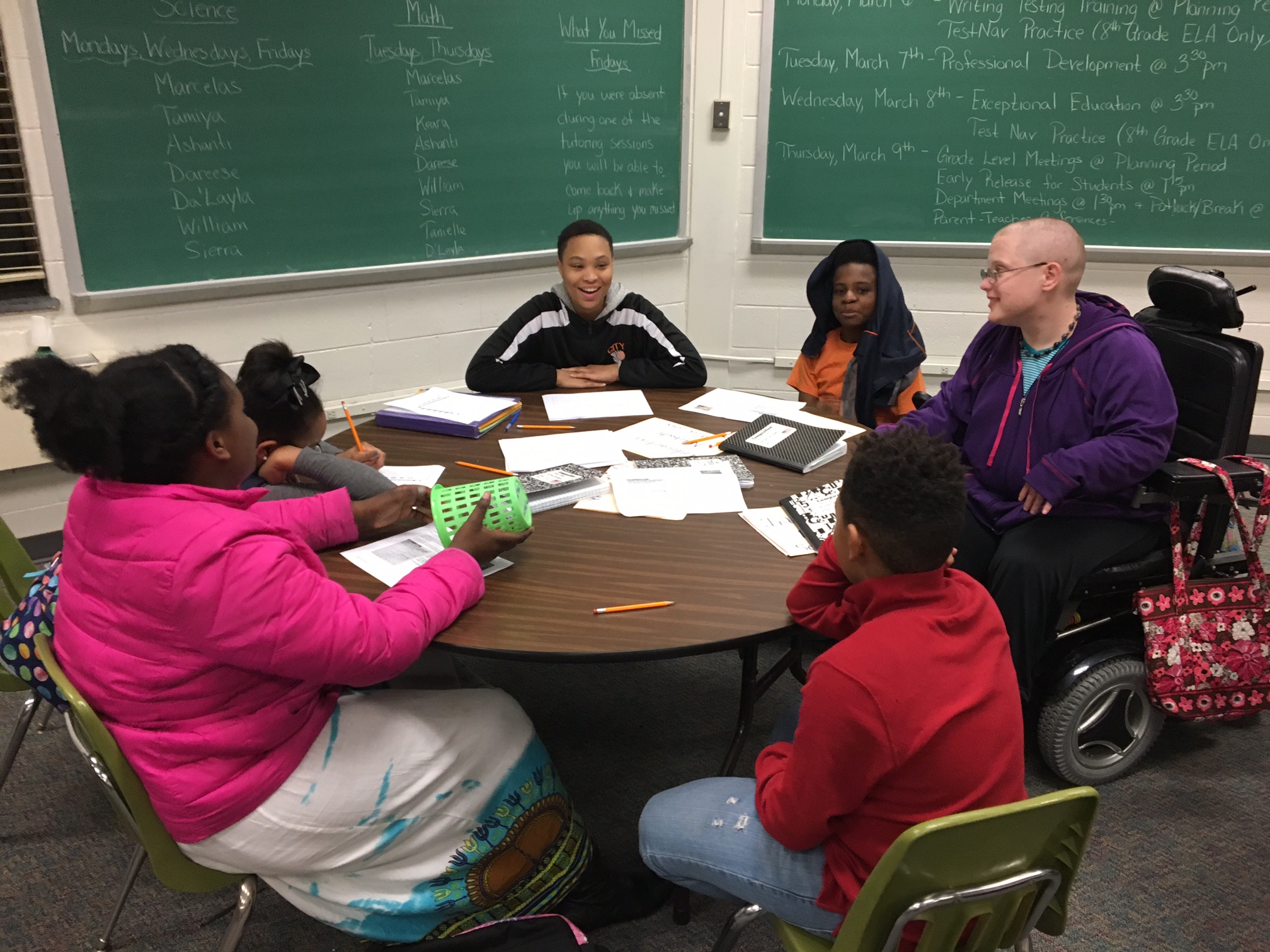 tutoring session at Higher Achievement