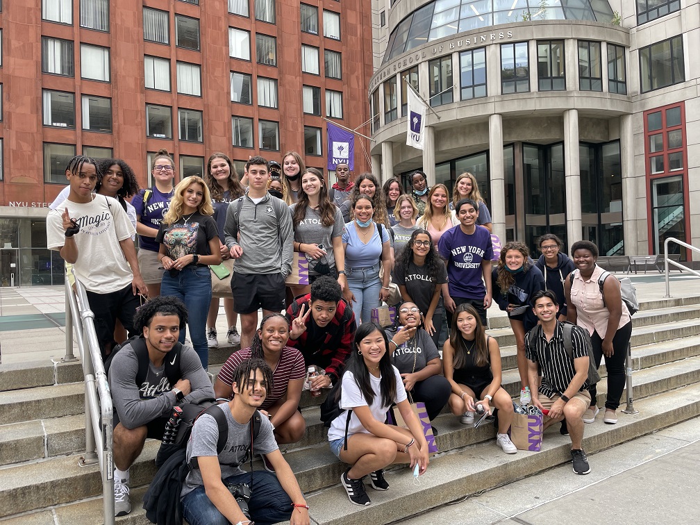 Attollo students group photo on steps of NYU