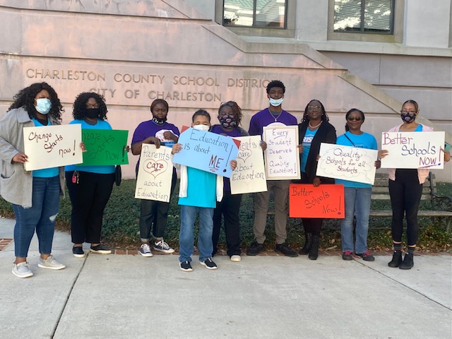 Demanding better schools outside of CCSD board meeting