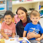 Preschool children and teacher at The Learning Lamp