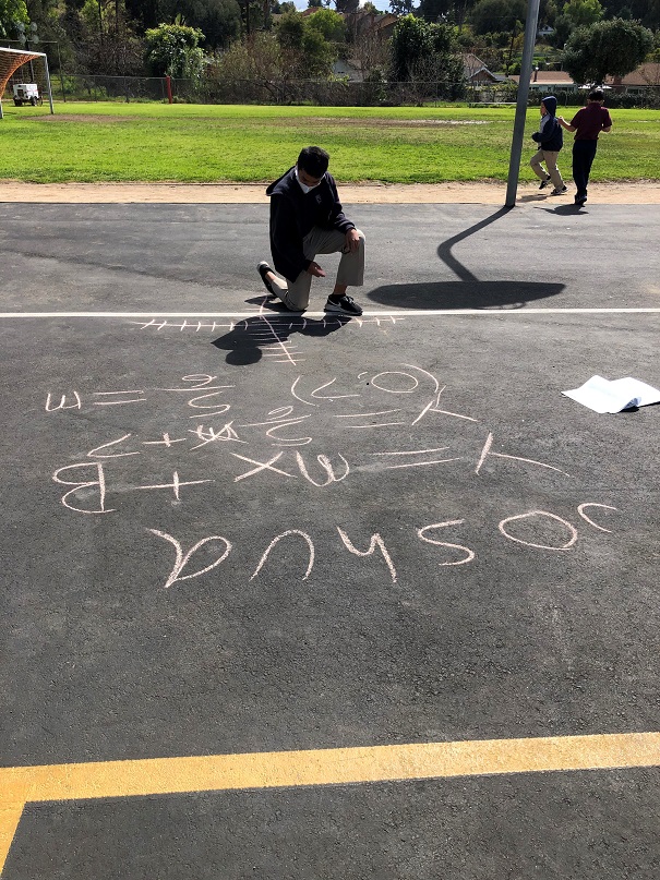Math in the time of COVID: using a playground as chalkboard