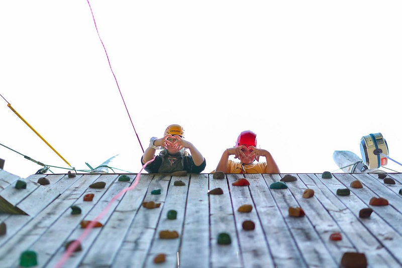 creative rock wall climbing happy hollow children's camp