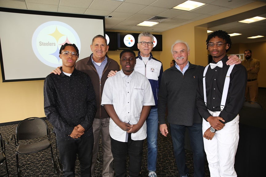 Beating the Odds students with Pittsburgh Steelers