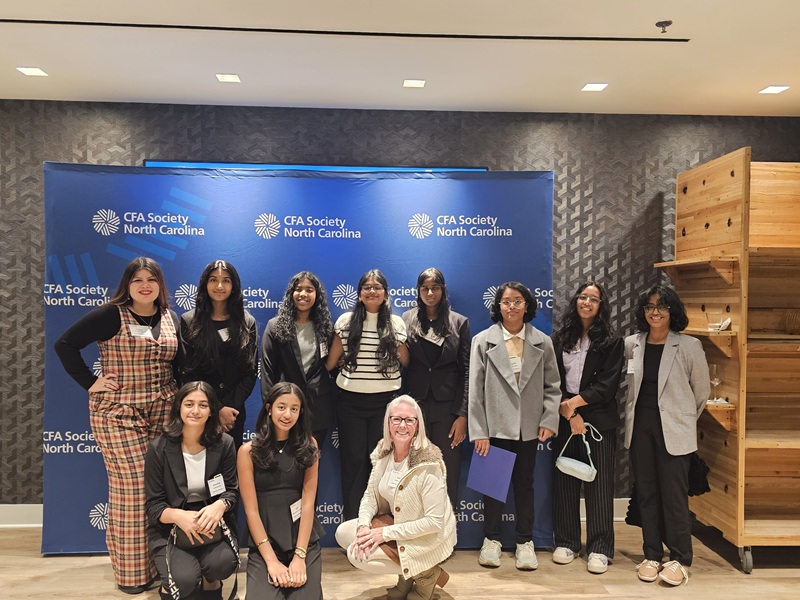 Dottie Rose Foundation girls group photo at CFA Society NC