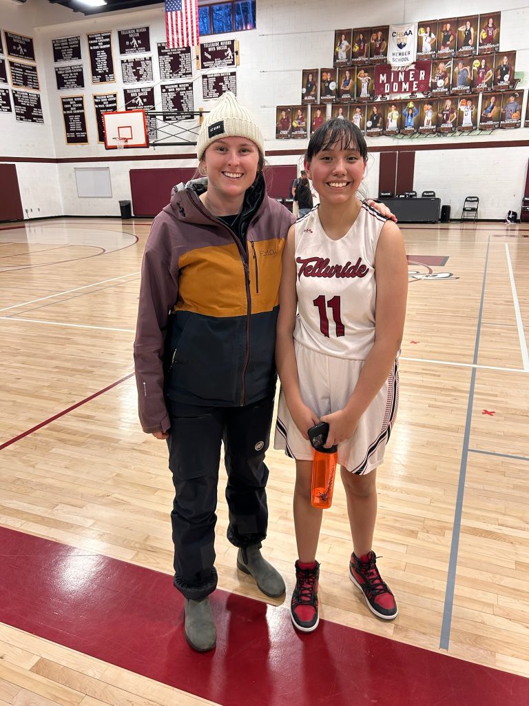 telluride female one to one mentoring mentor mentee on basketball court