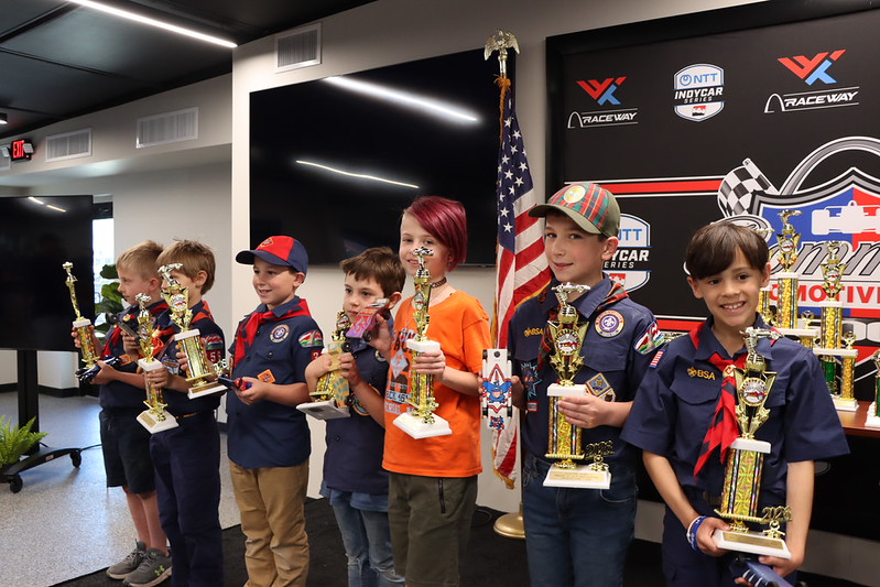 Greater St. Louis Area Scouting group photo of scouts holding trophies
