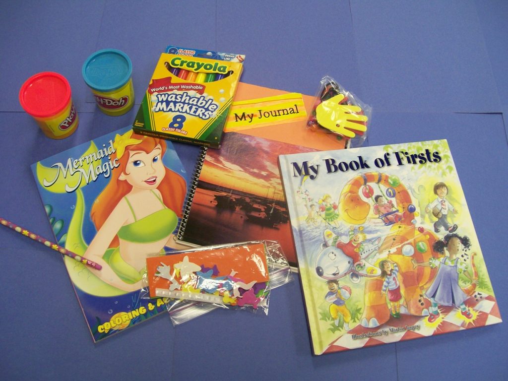 Typical contents of elementary level Bag of Smiles, Caitlin's Smiles