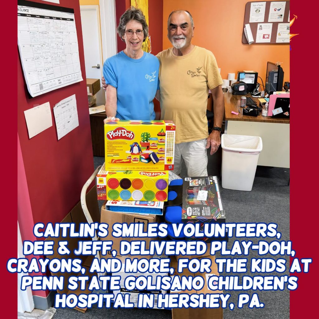 Dee and Jeff donate items to two hospitals, Caitlin's Smiles