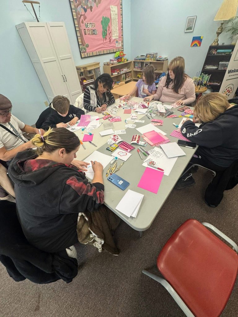Delaware Opportunities youth write valentines day notes